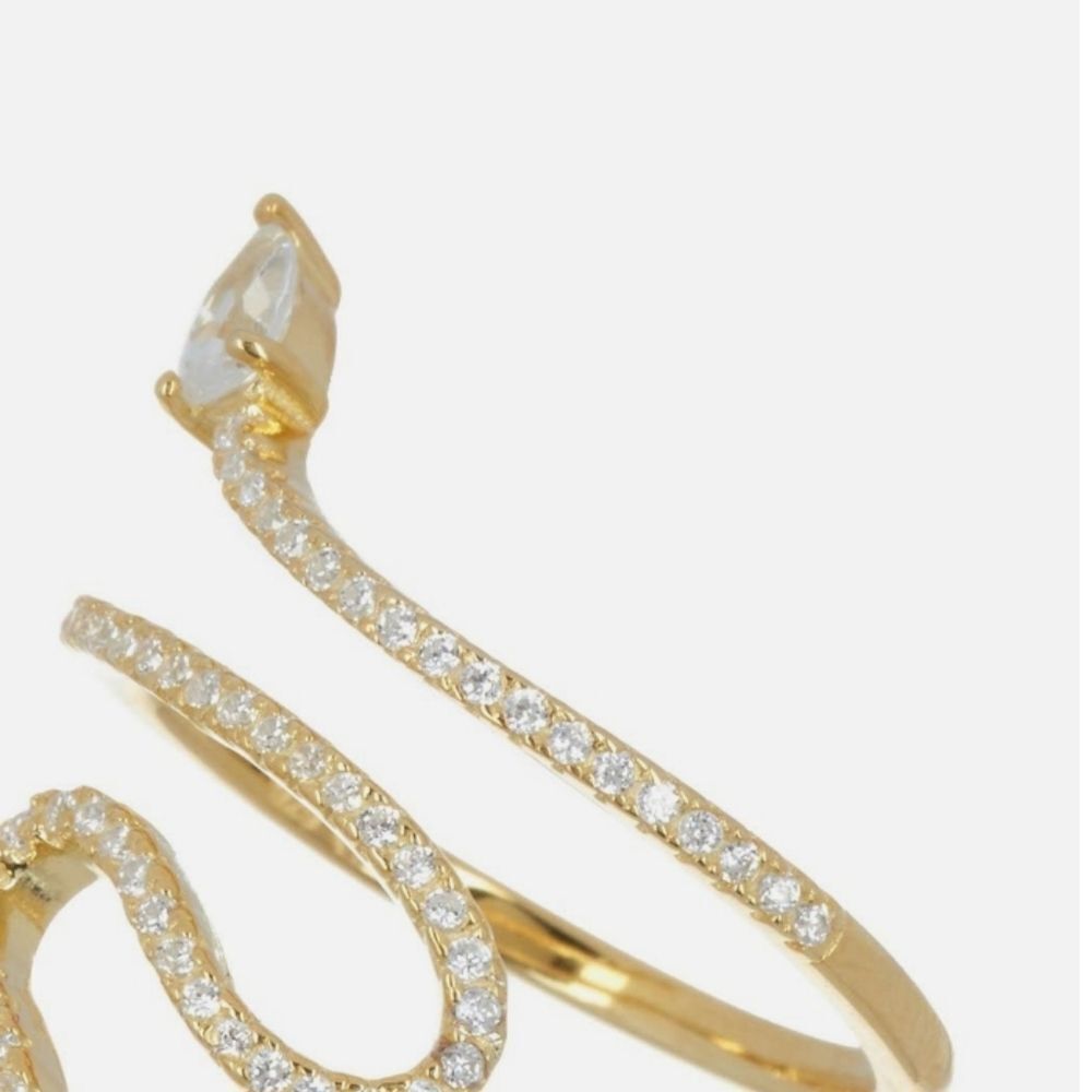 Aldo 14K Gold Plated CZ‎ Wrap Around Snake Eing
